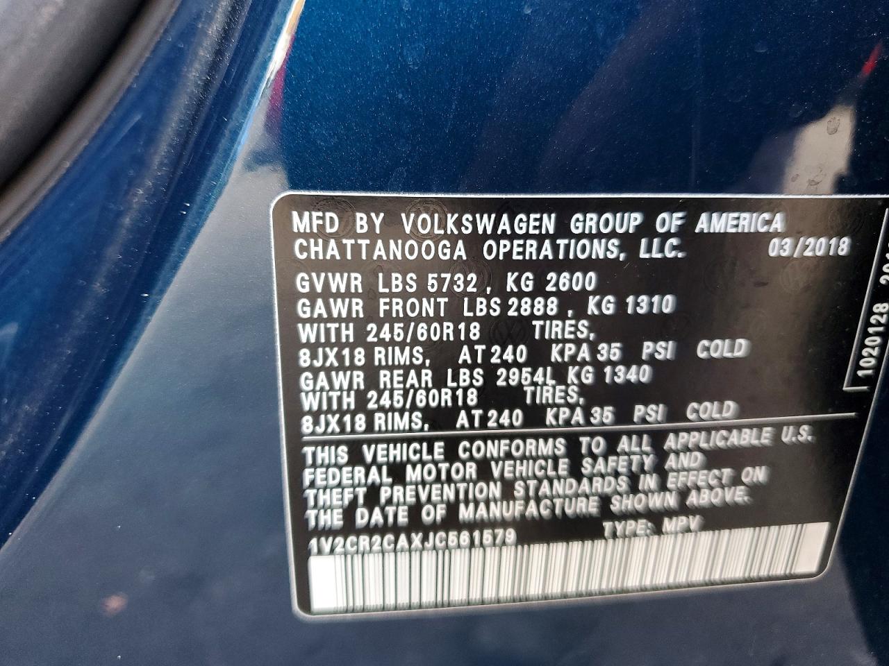 2018 VOLKSWAGEN ATLAS SE photo 37