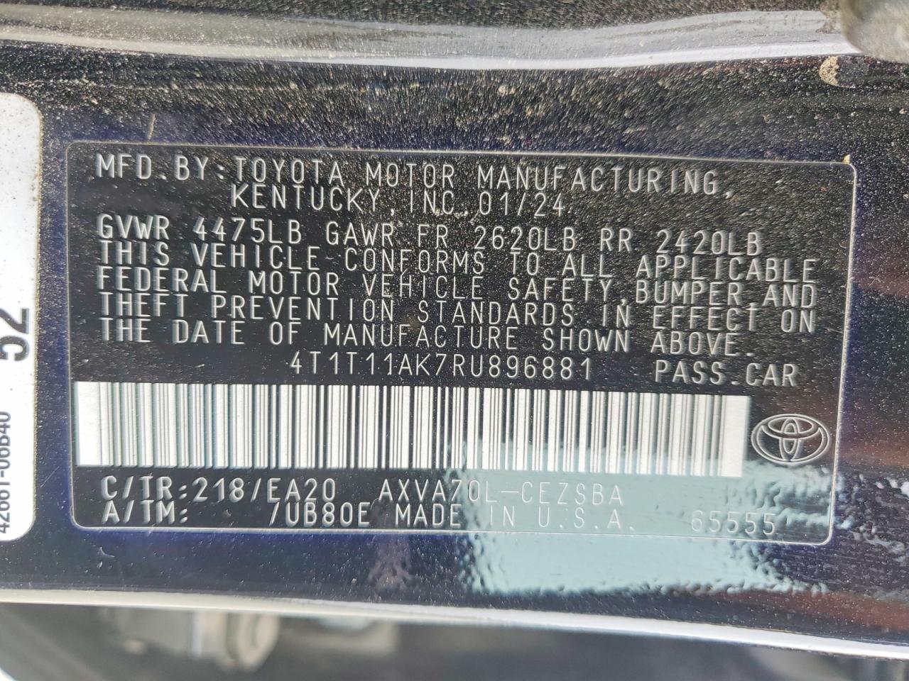 2024 TOYOTA CAMRY SE photo 12