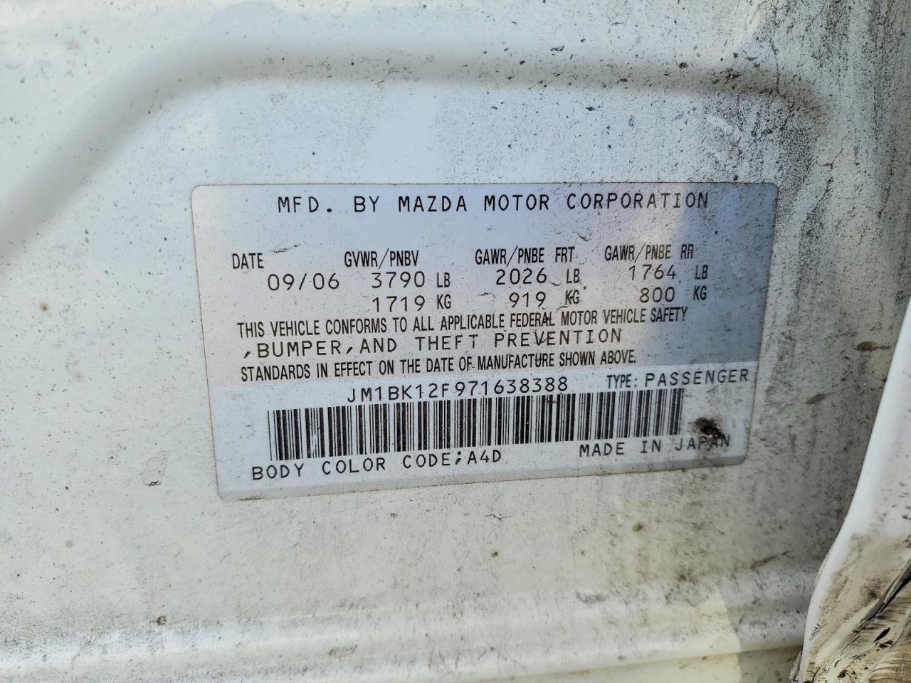 2007 MAZDA 3 I photo 23