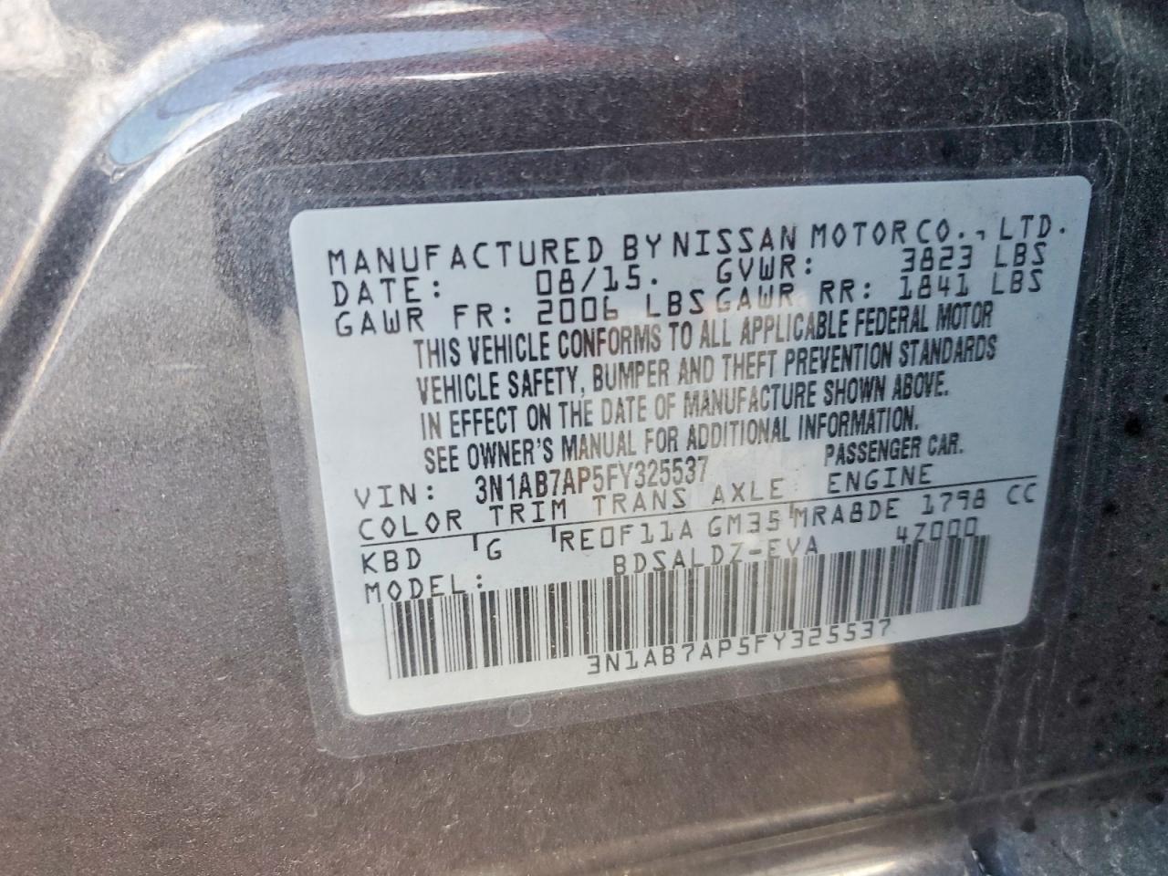 2015 NISSAN SENTRA SV photo 12
