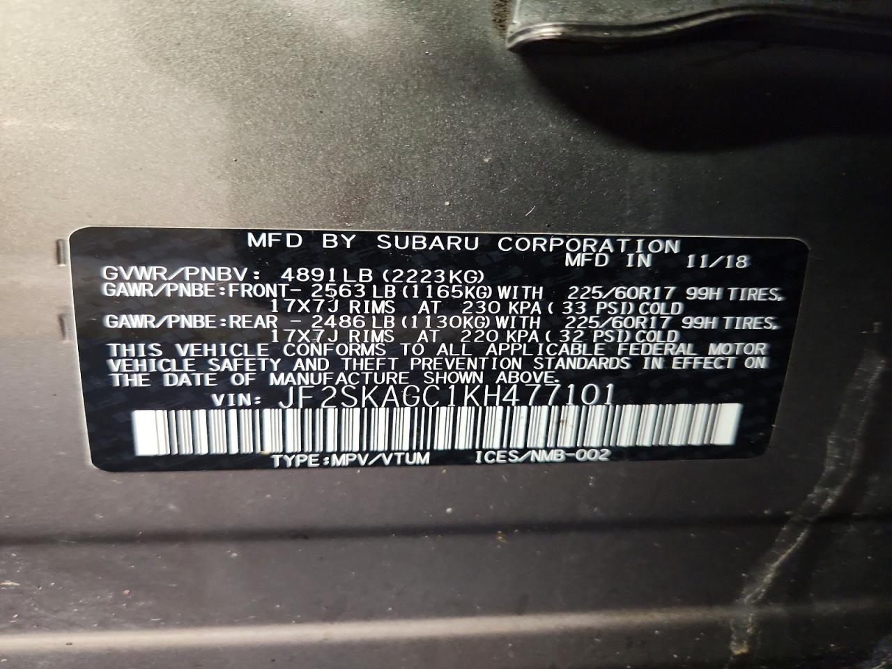 2019 SUBARU FORESTER PREMIUM photo 25