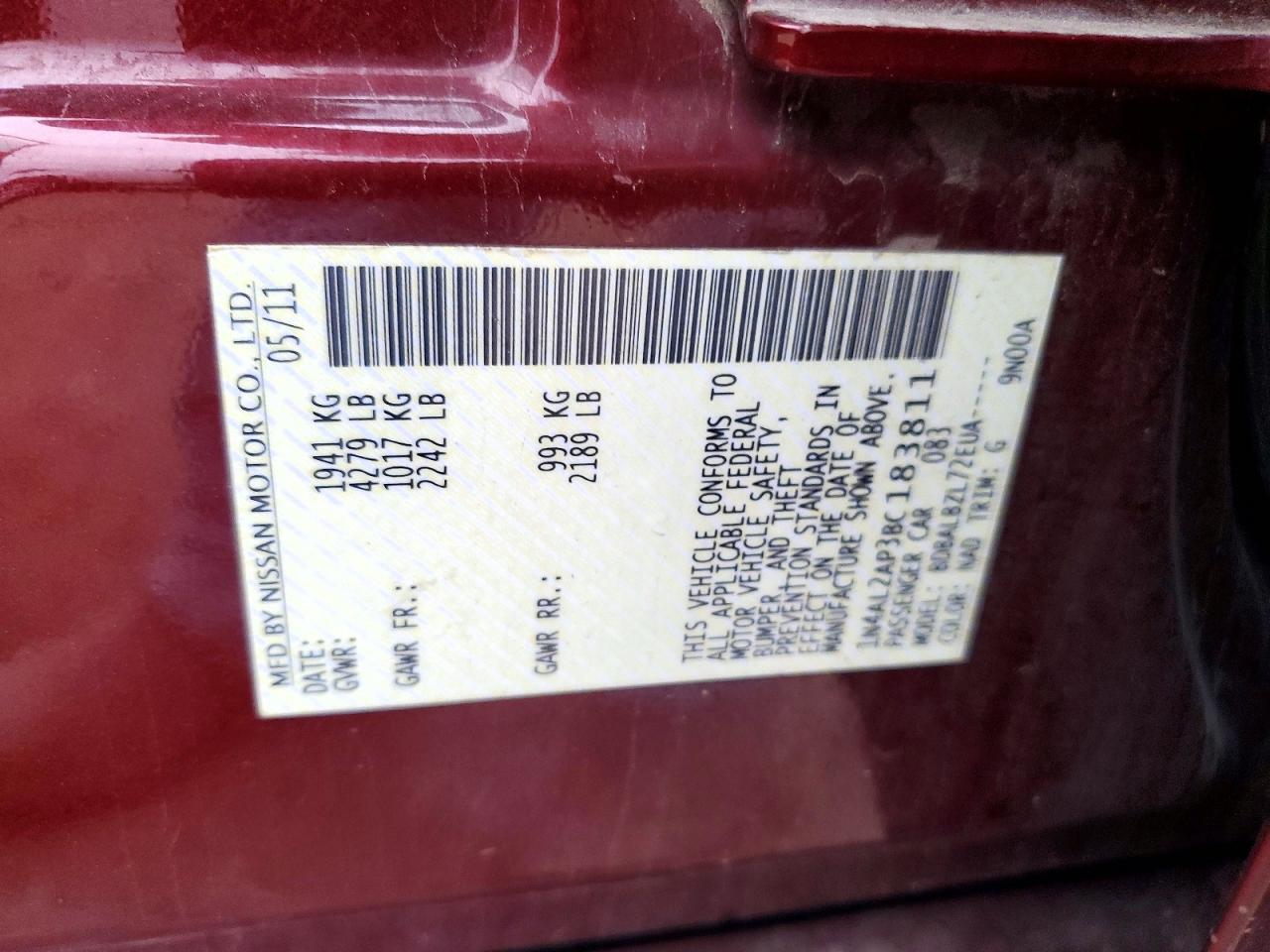 2011 NISSAN ALTIMA 2.5 photo 23