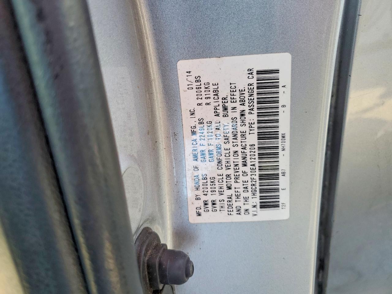 2014 HONDA ACCORD LX photo 13