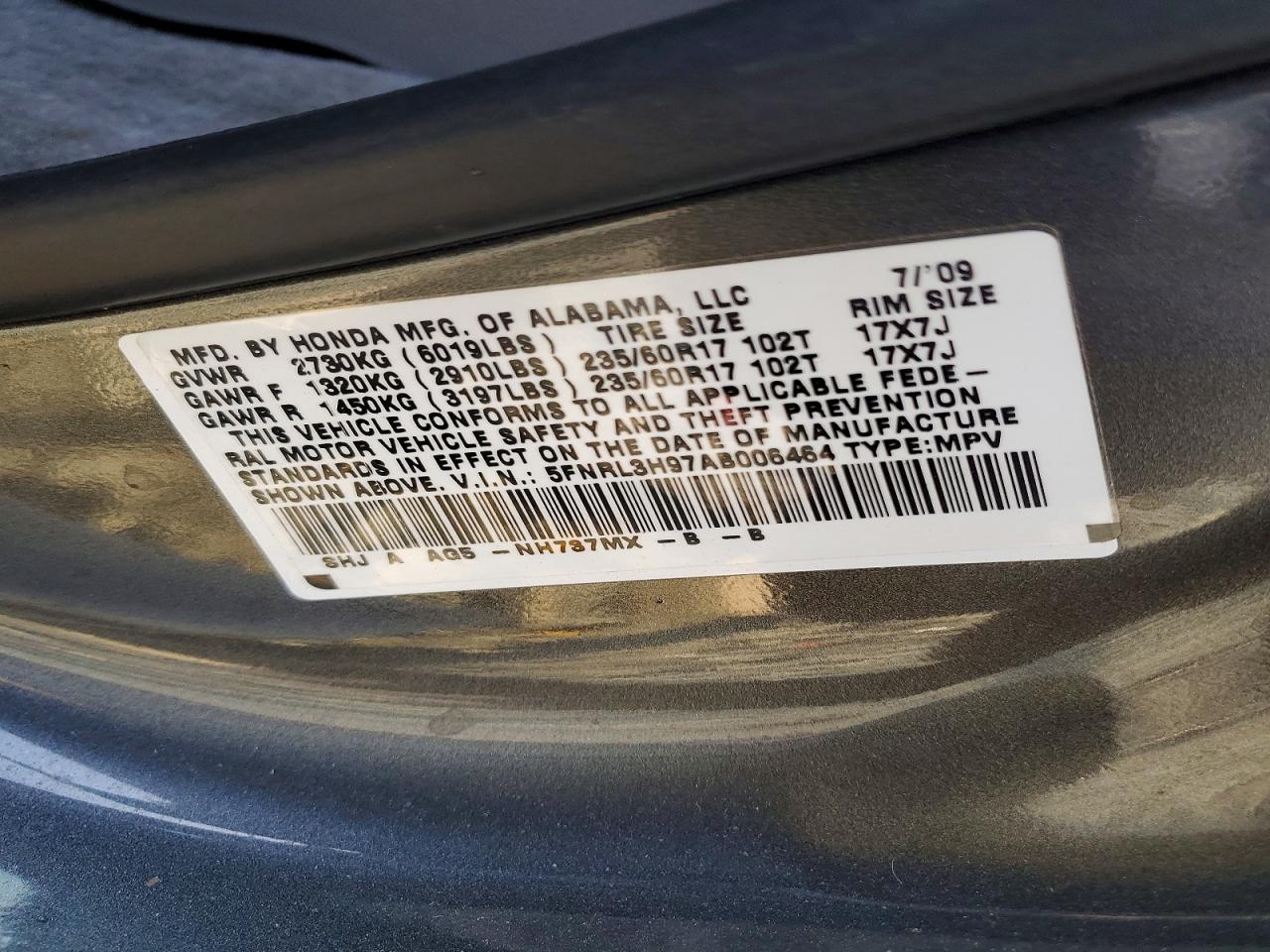 2010 HONDA ODYSSEY TOURING photo 37