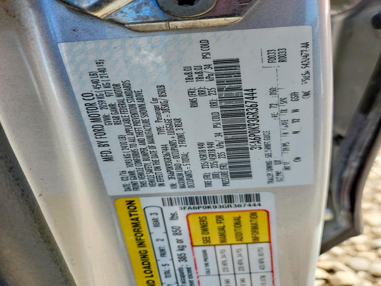 2016 FORD FUSION TITANIUM photo 23