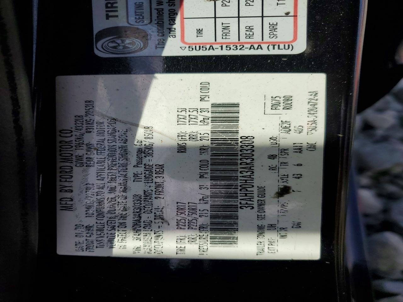 2010 FORD FUSION SE photo 12