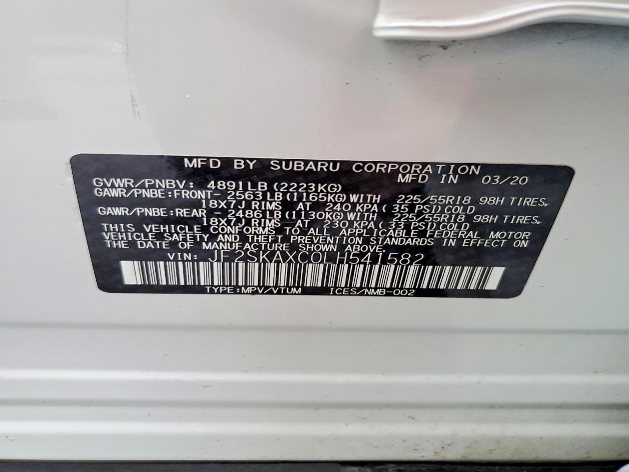 2020 SUBARU FORESTER TOURING photo 37