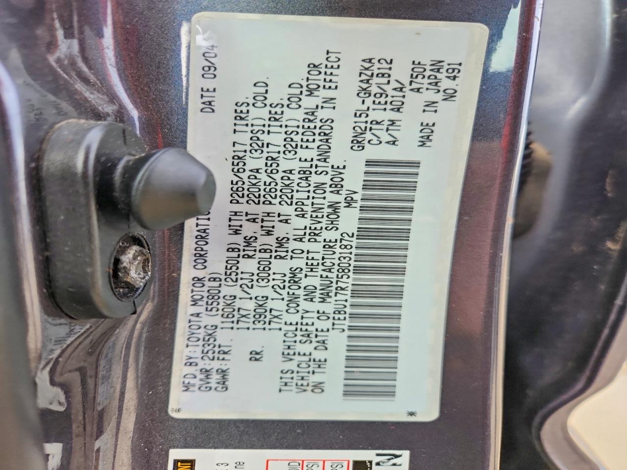 2005 TOYOTA 4RUNNER LIMITED photo 25