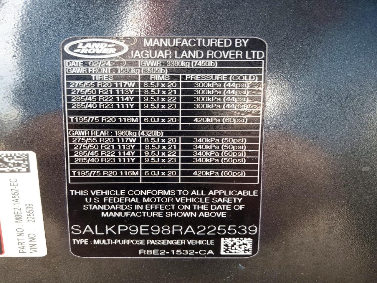 2024 LAND ROVER RANGE ROVER SE photo 37