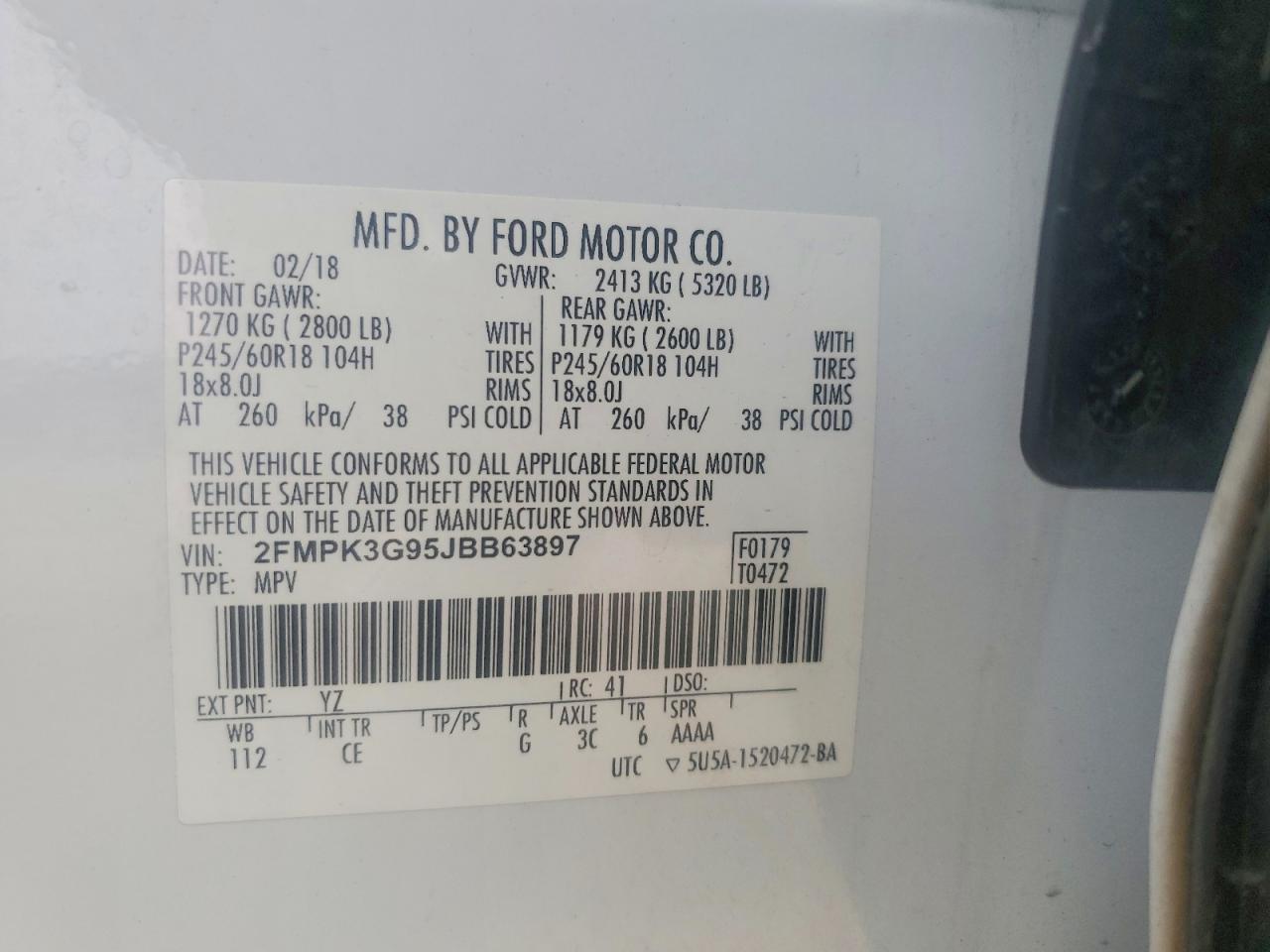 2018 FORD EDGE SE photo 12