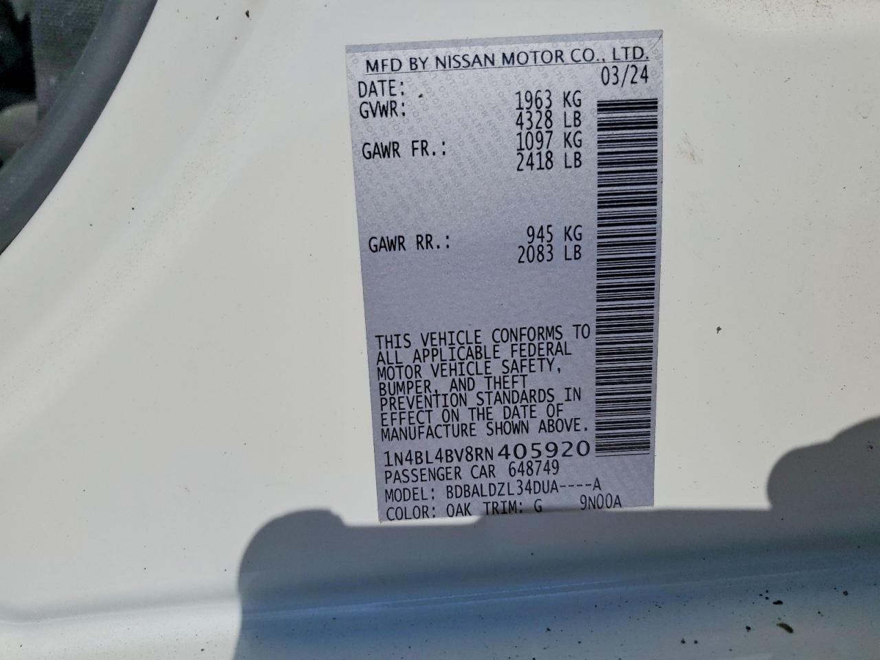 2024 NISSAN ALTIMA 2.5 S photo 23