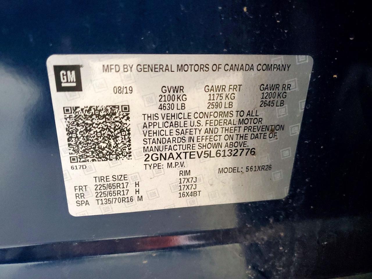 2020 CHEVROLET EQUINOX LT photo 13