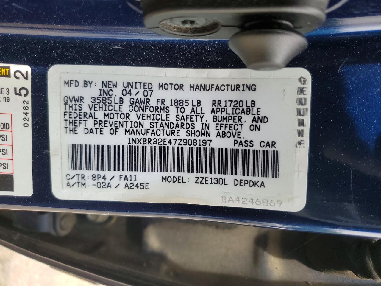 2007 TOYOTA COROLLA CE photo 34