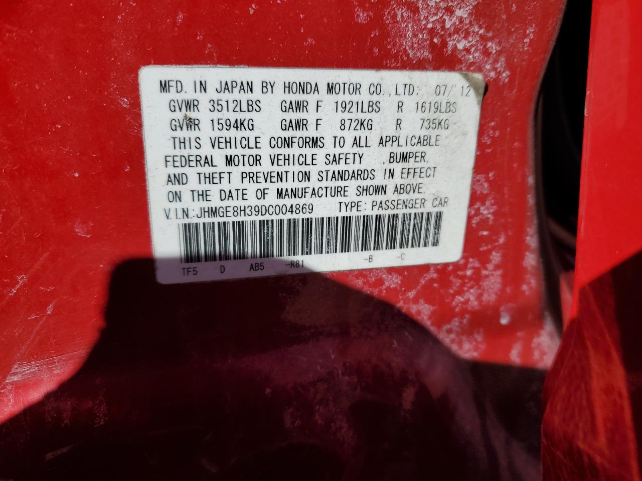 2013 HONDA FIT photo 12