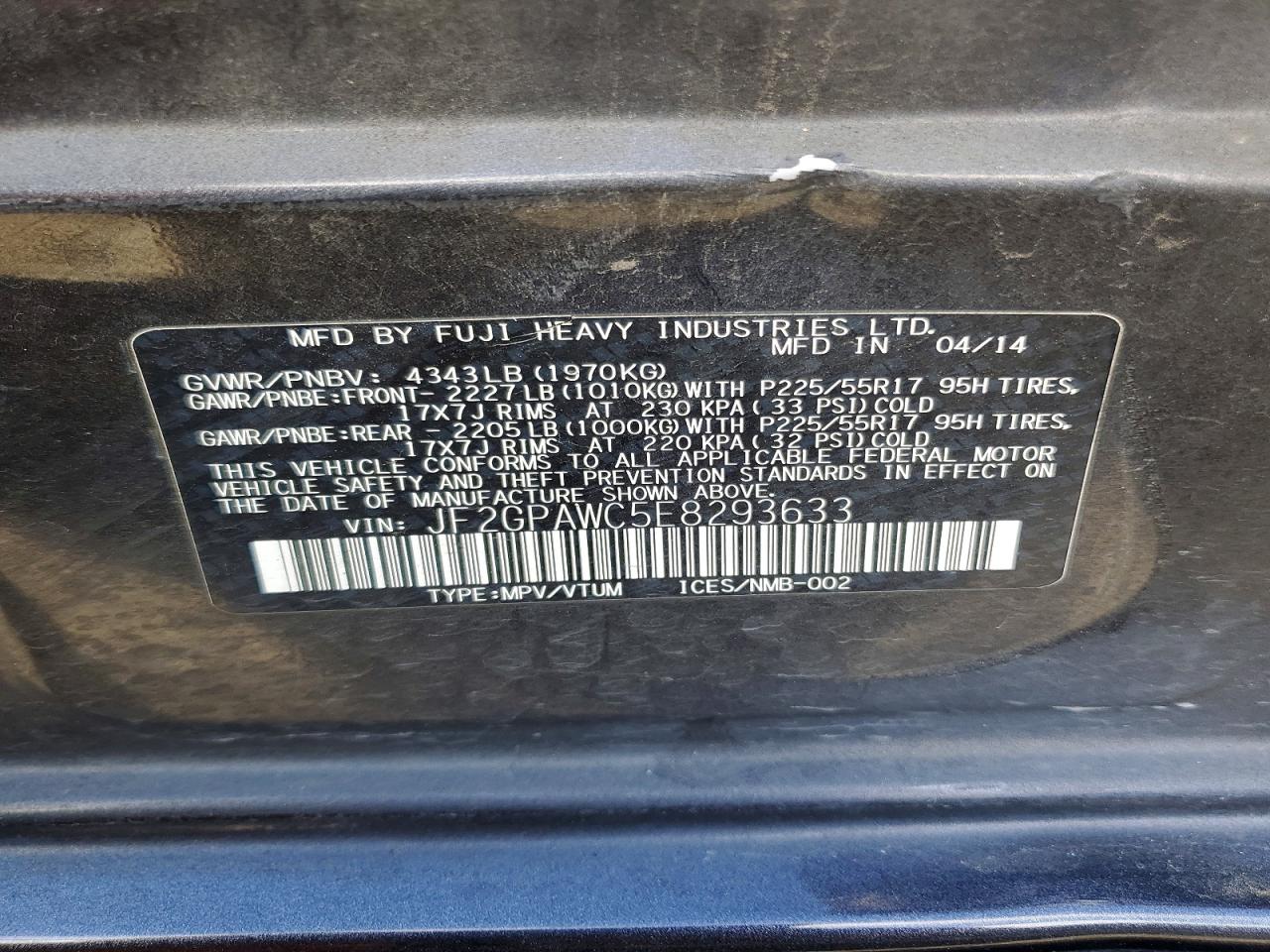 2014 SUBARU XV CROSSTREK 2.0 PREMIUM photo 25