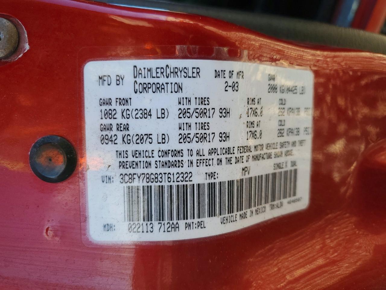 2003 CHRYSLER PT CRUISER GT photo 23