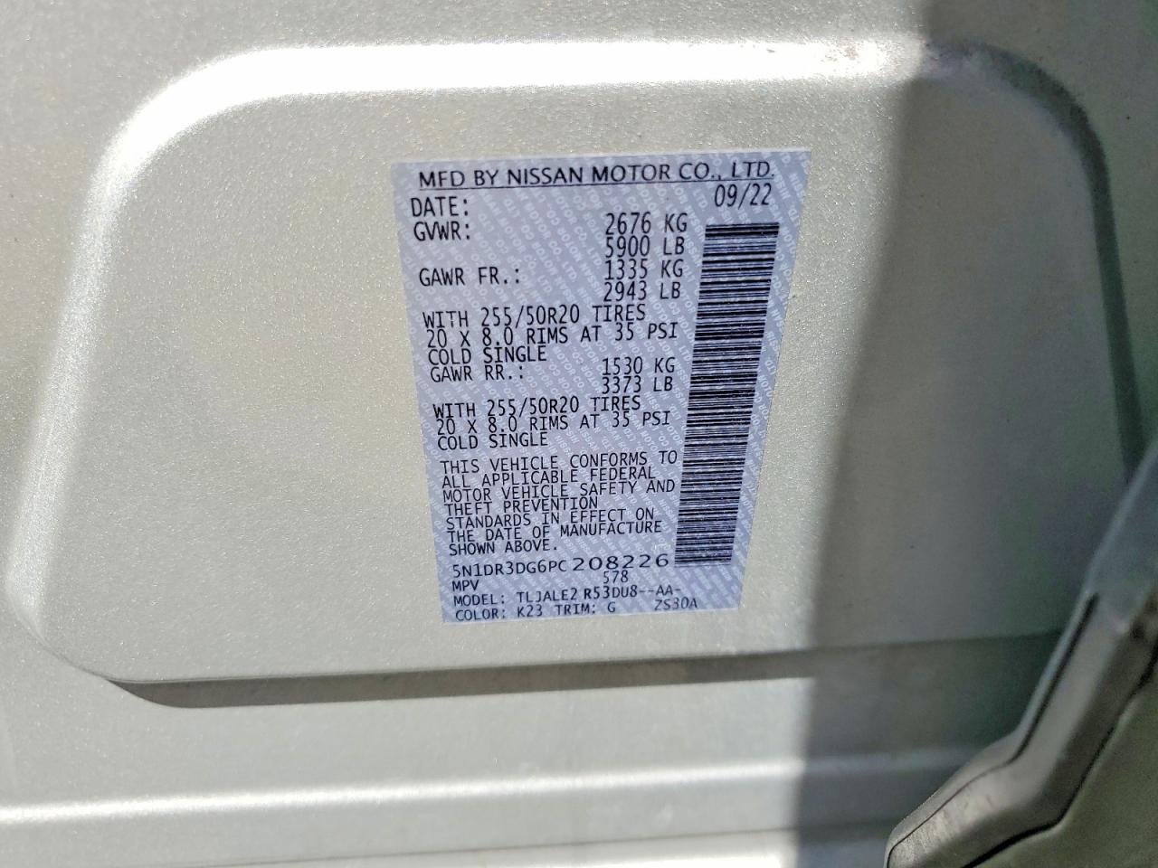 2023 NISSAN PATHFINDER PLATINUM photo 13
