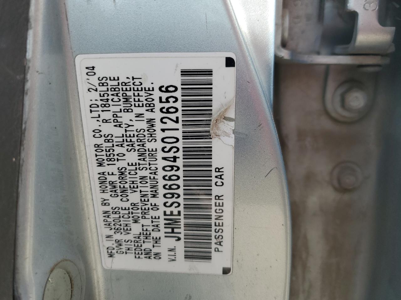 2004 HONDA CIVIC photo 13