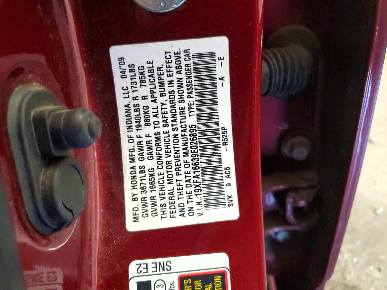 2009 HONDA CIVIC LX-S photo 25