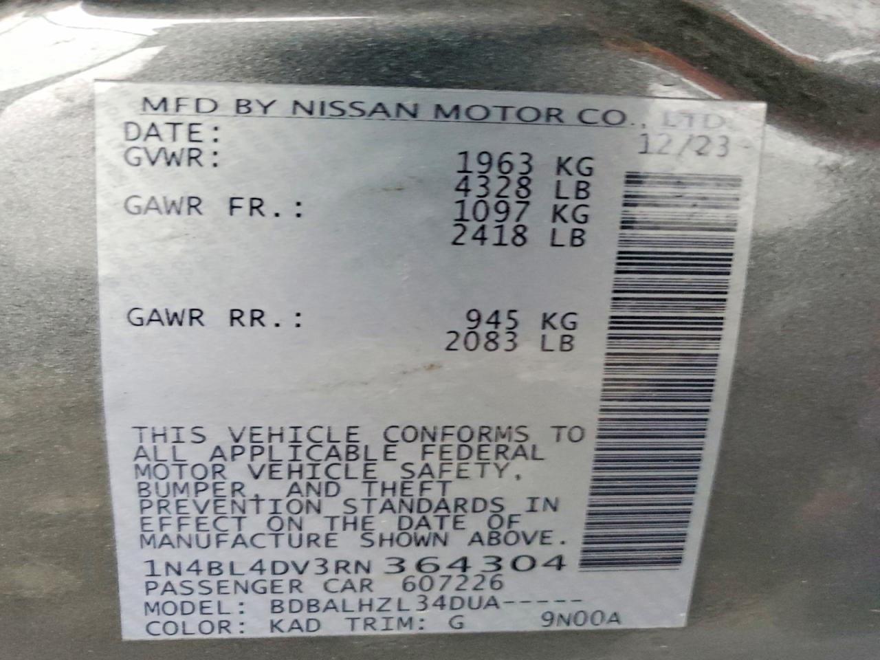2024 NISSAN ALTIMA 2.5 SV photo 23