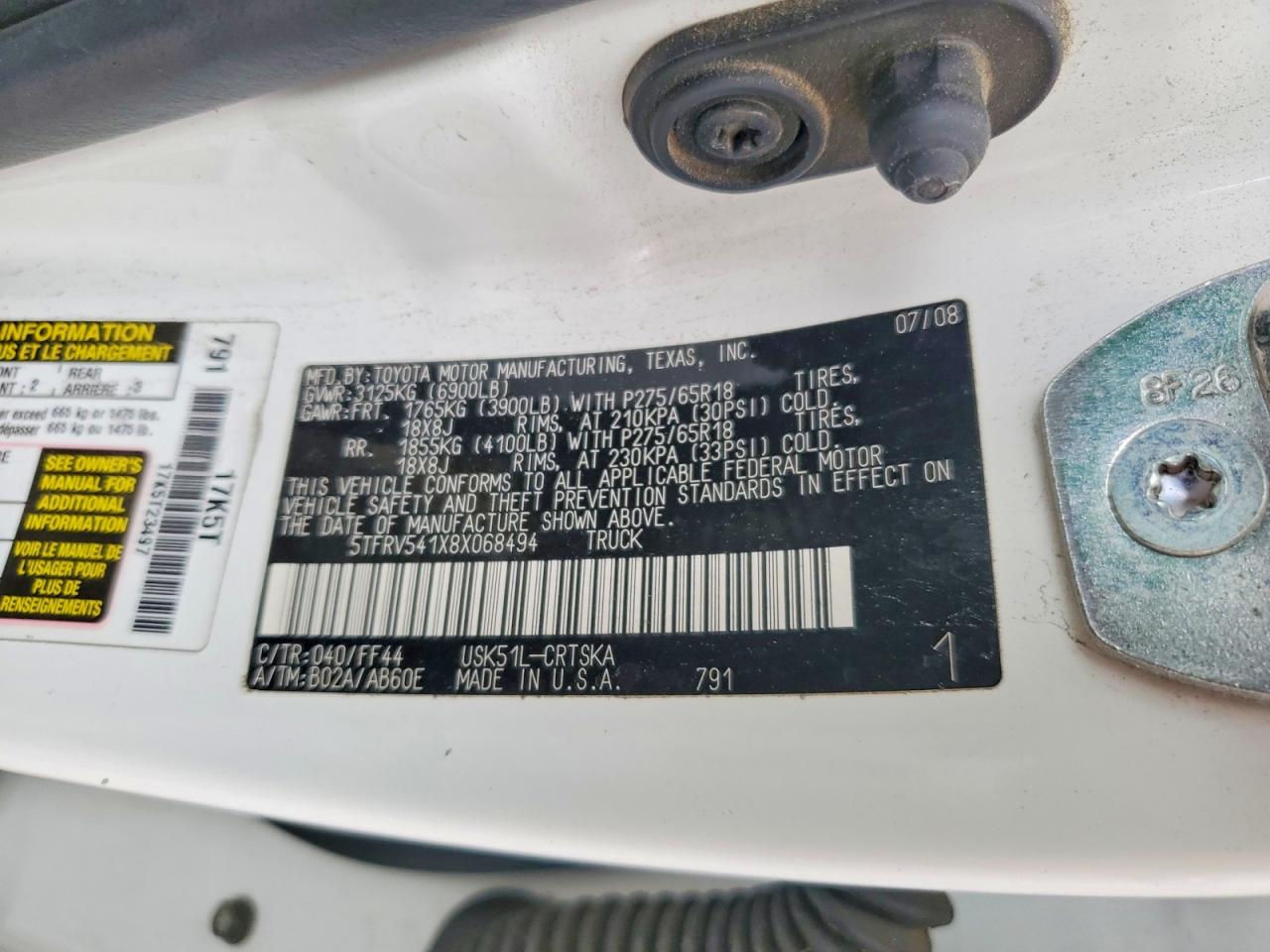 2008 TOYOTA TUNDRA SR5 photo 34