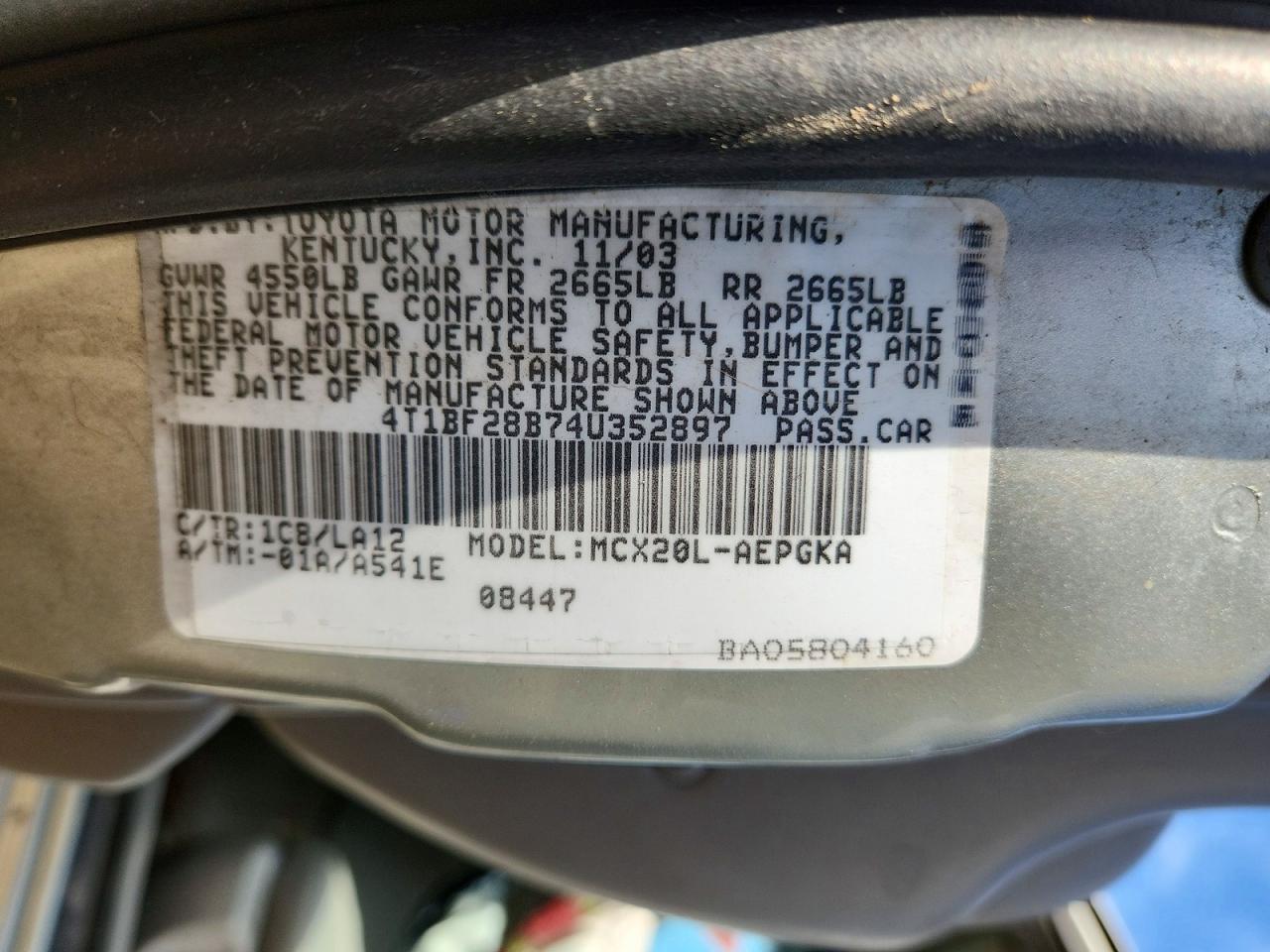 2004 TOYOTA AVALON XLS photo 25