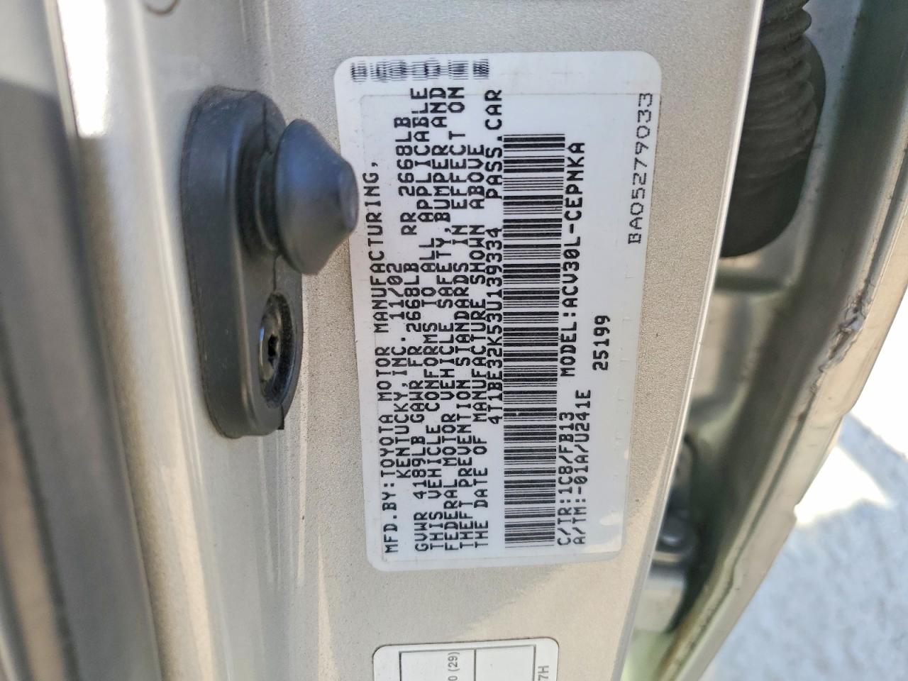 2003 TOYOTA CAMRY LE photo 34