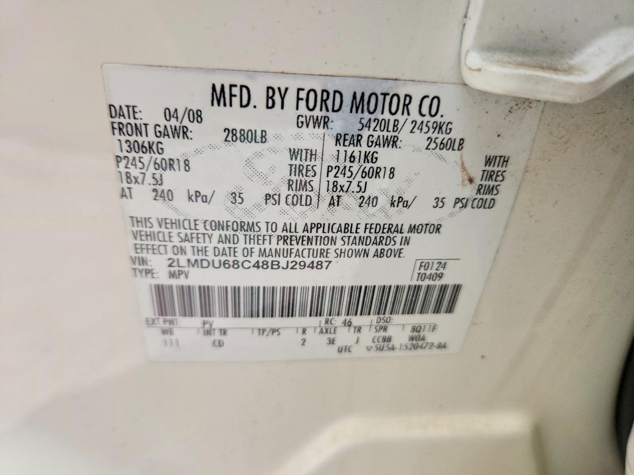 2008 LINCOLN MKX photo 12
