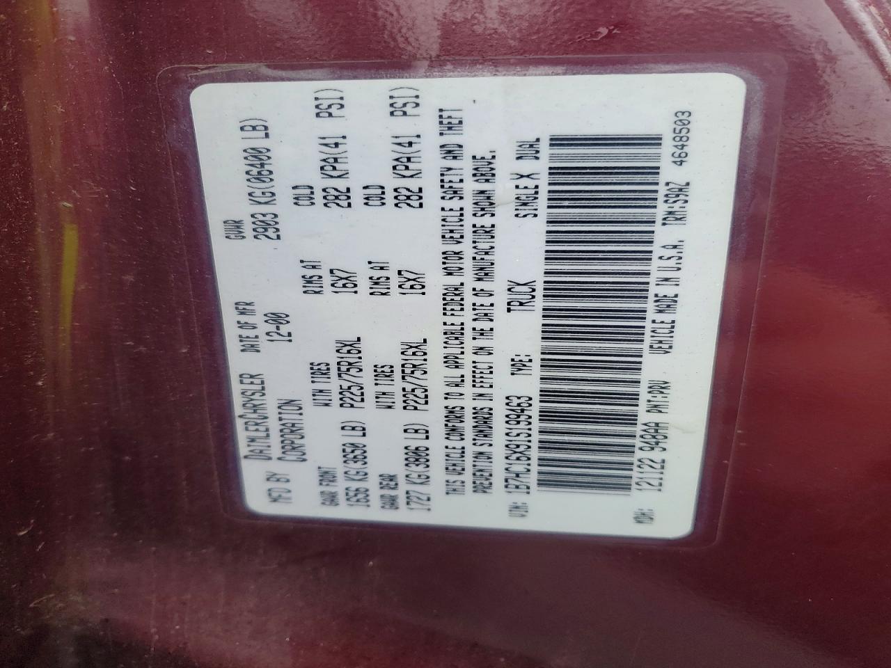 2001 DODGE RAM 1500 photo 34