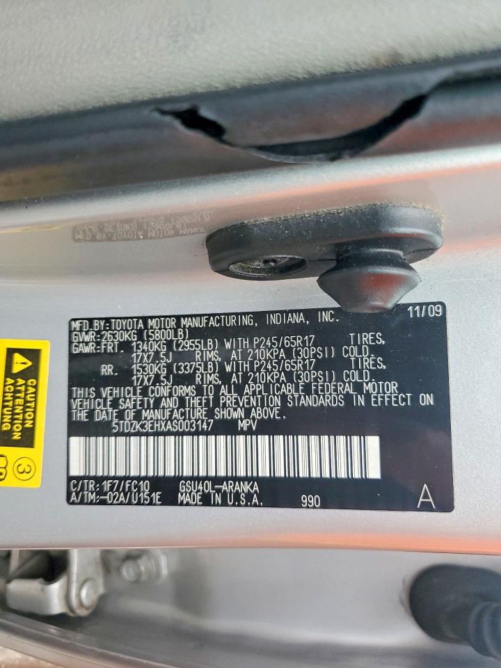2010 TOYOTA HIGHLANDER BASE photo 25