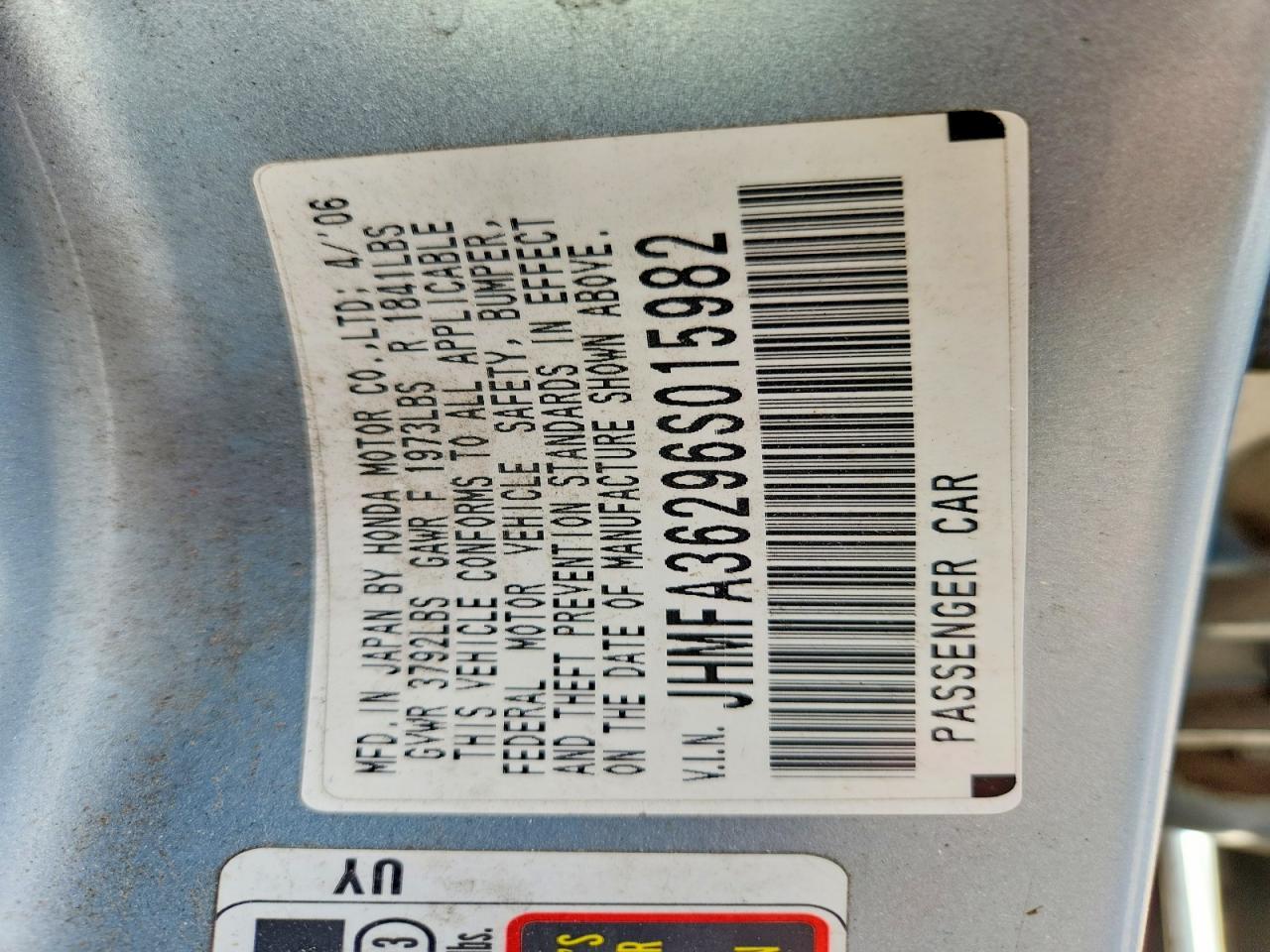 2006 HONDA CIVIC HYBRID photo 34