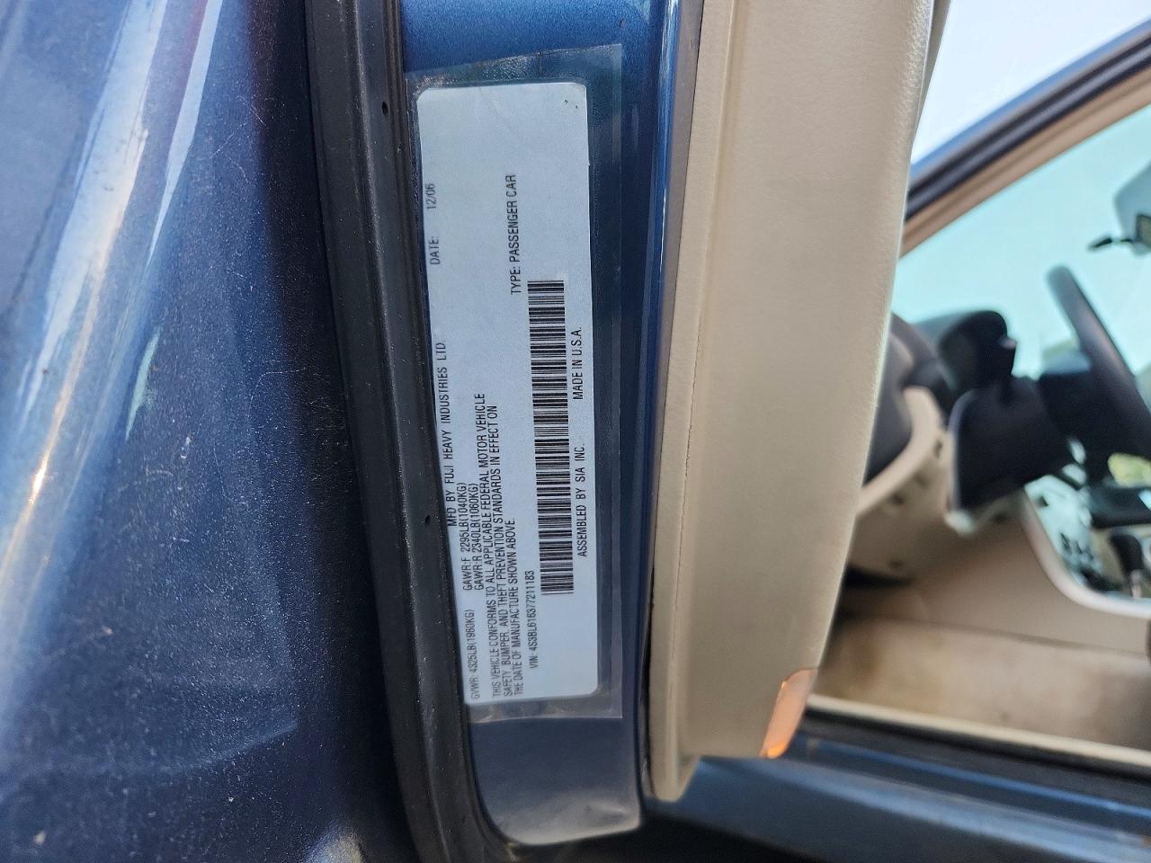 2007 SUBARU LEGACY 2.5I photo 34