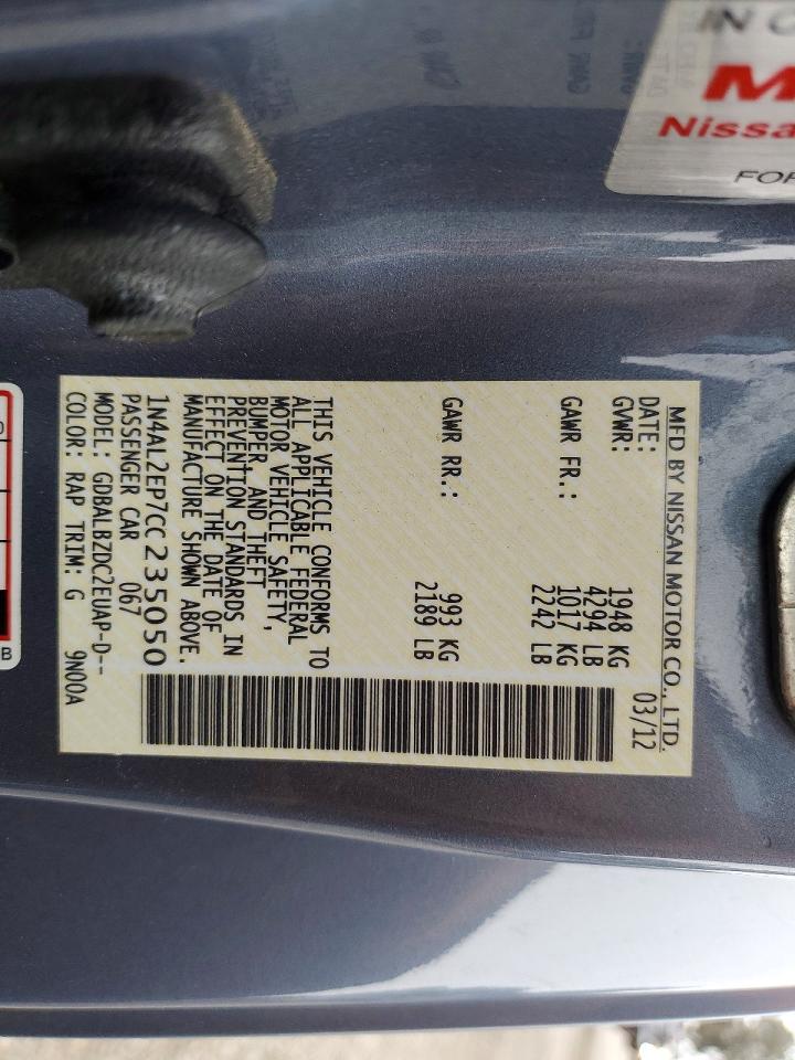 2012 NISSAN ALTIMA 2.5 S photo 12