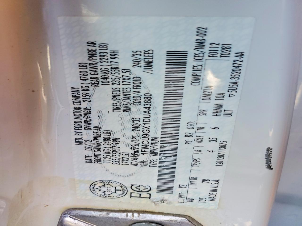 2013 FORD ESCAPE SE photo 37