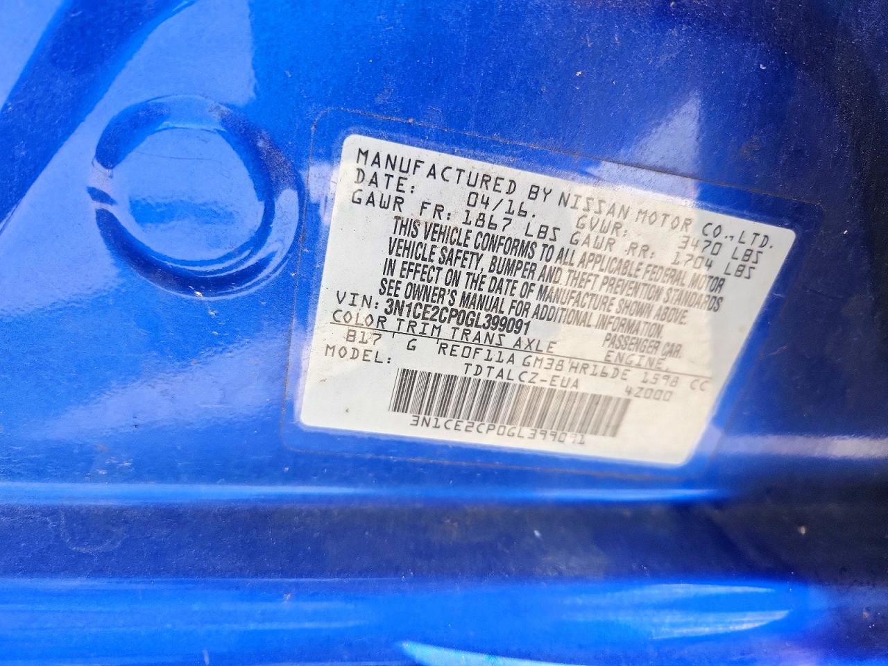 2016 NISSAN VERSA NOTE S PLUS photo 25