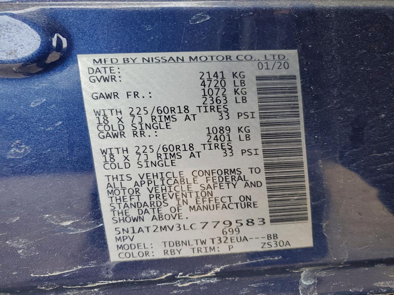 2020 NISSAN ROGUE SV photo 13