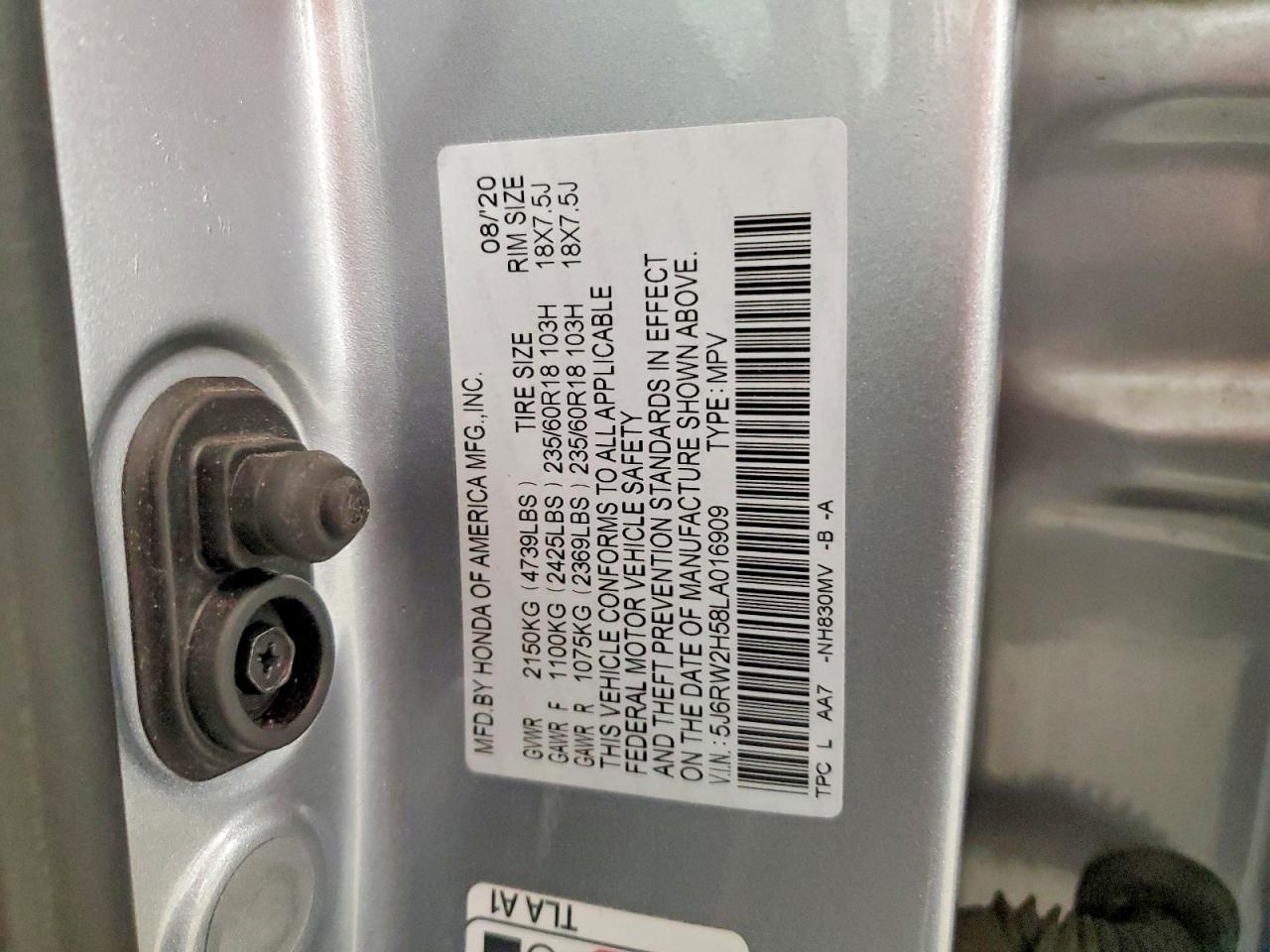 2020 HONDA CR-V EX photo 13