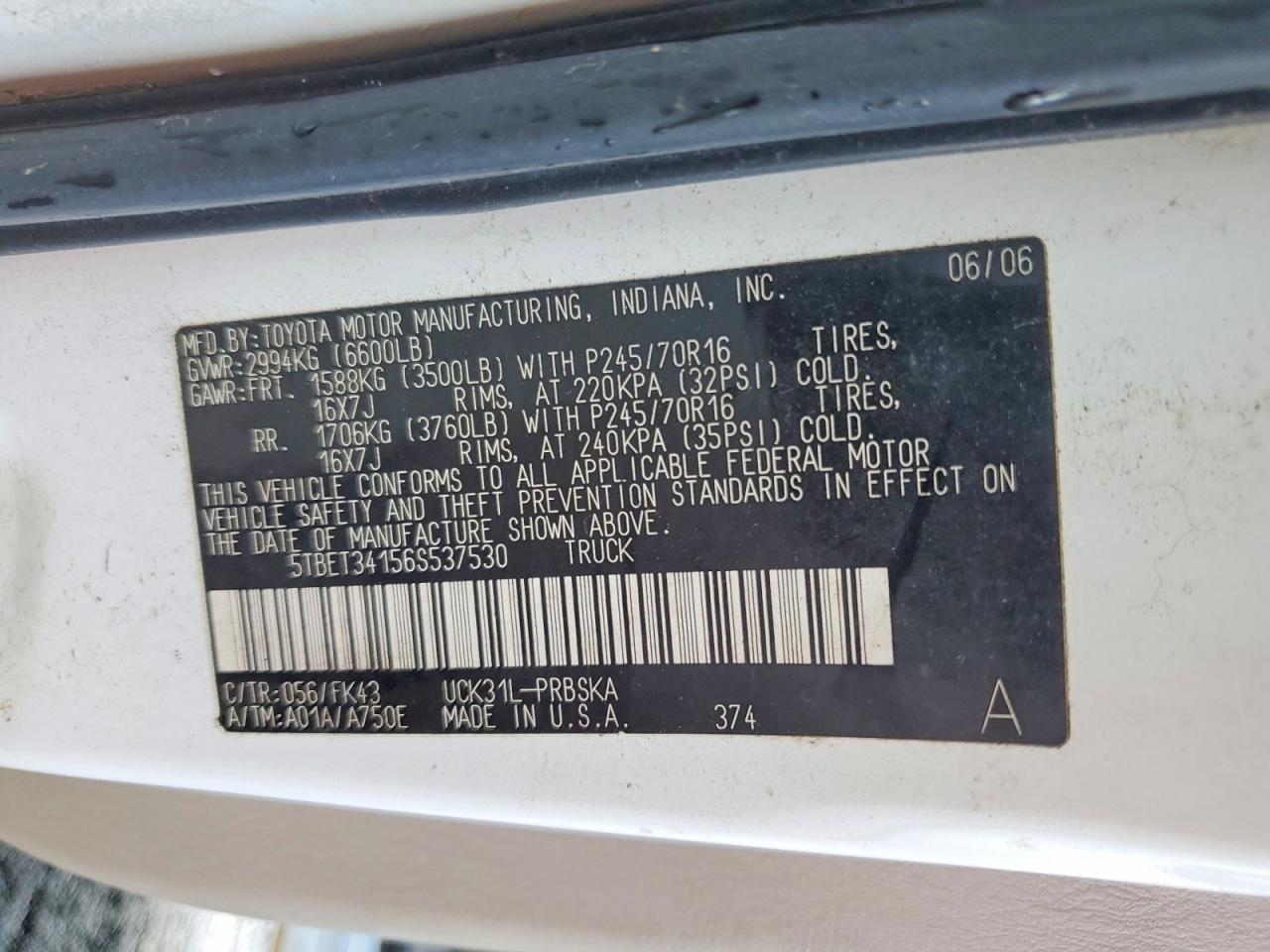 2006 TOYOTA TUNDRA SR5 photo 34