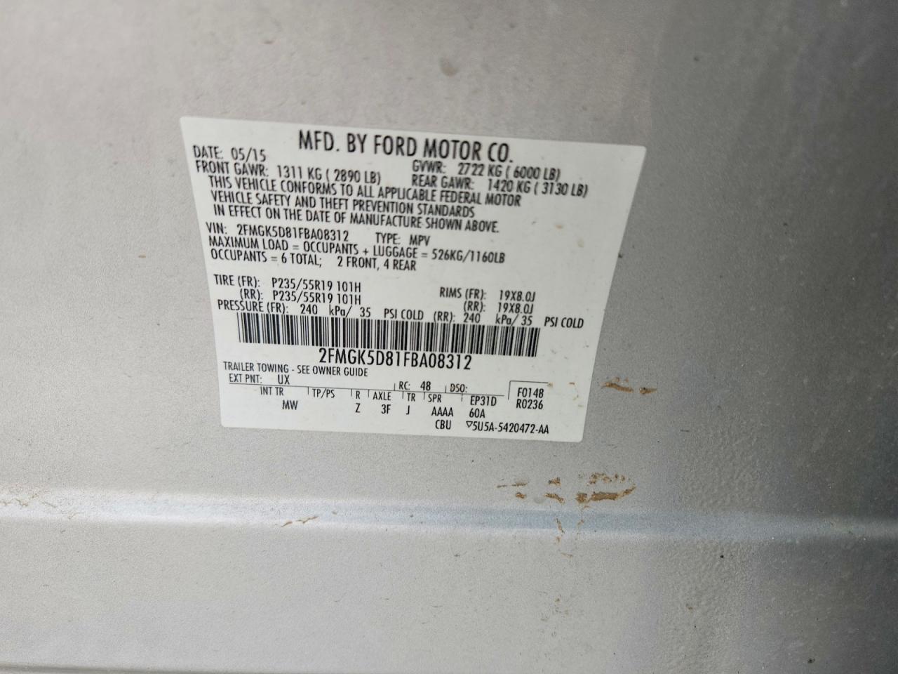 2015 FORD FLEX LIMITED photo 27