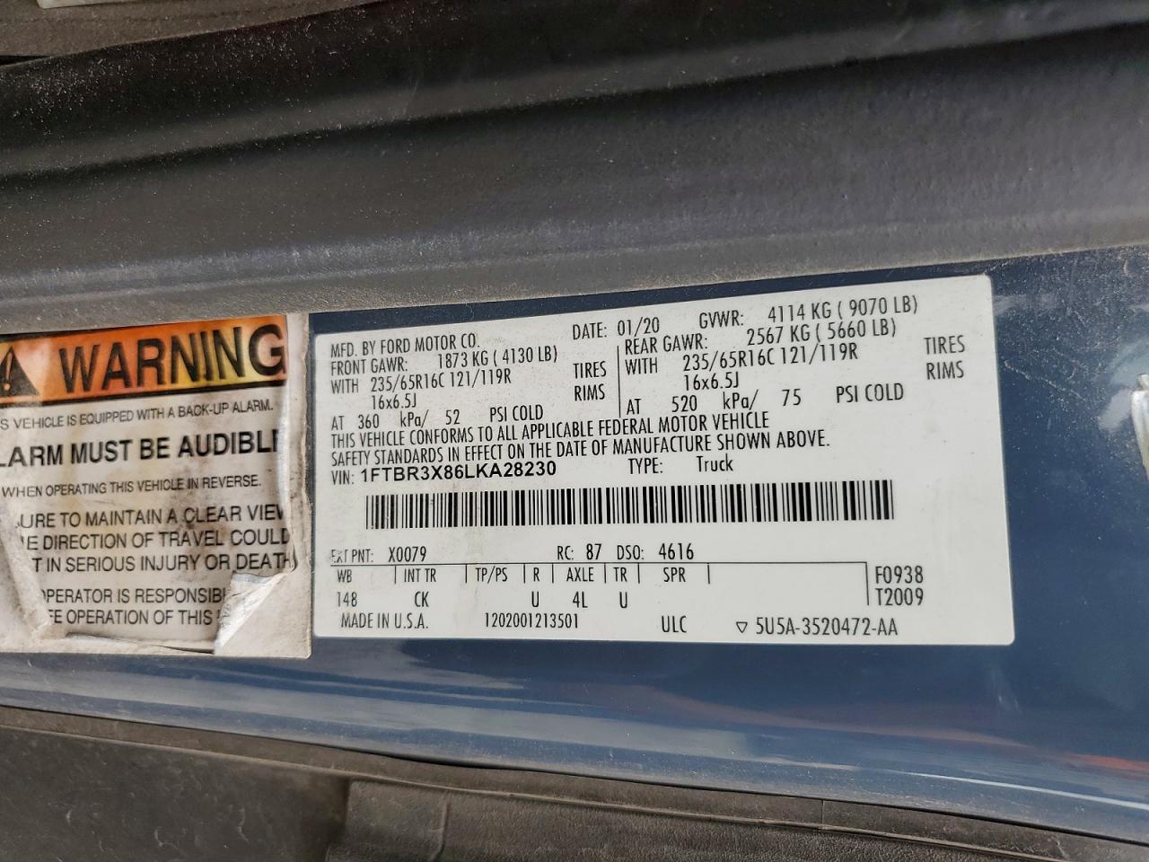 2020 FORD TRANSIT 250 DELIVERY VAN photo 37