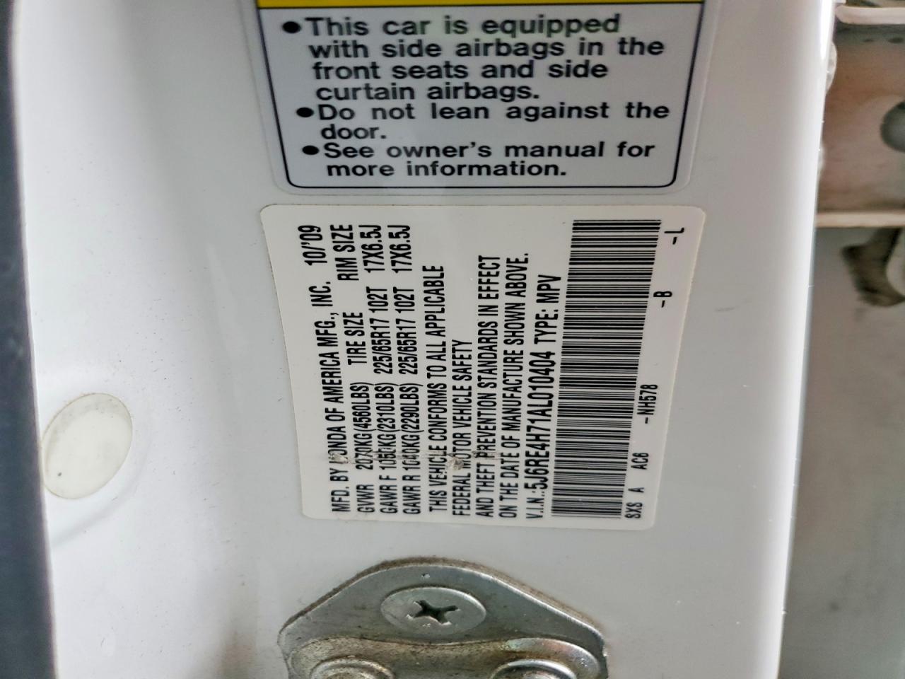 2010 HONDA CR-V EXL photo 27