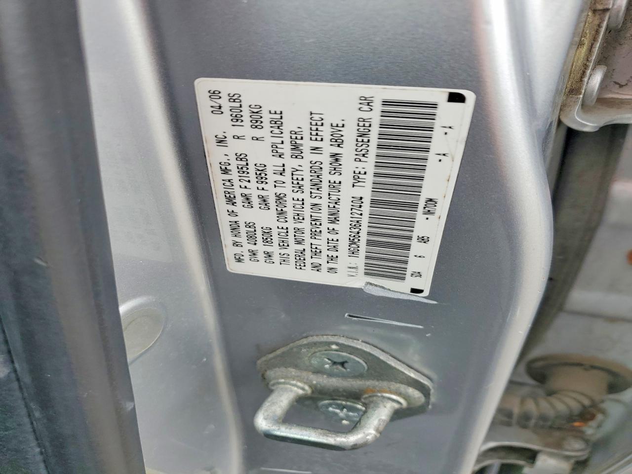 2006 HONDA ACCORD LX photo 23