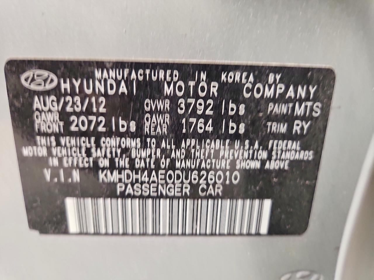 2013 HYUNDAI ELANTRA LIMITED photo 25