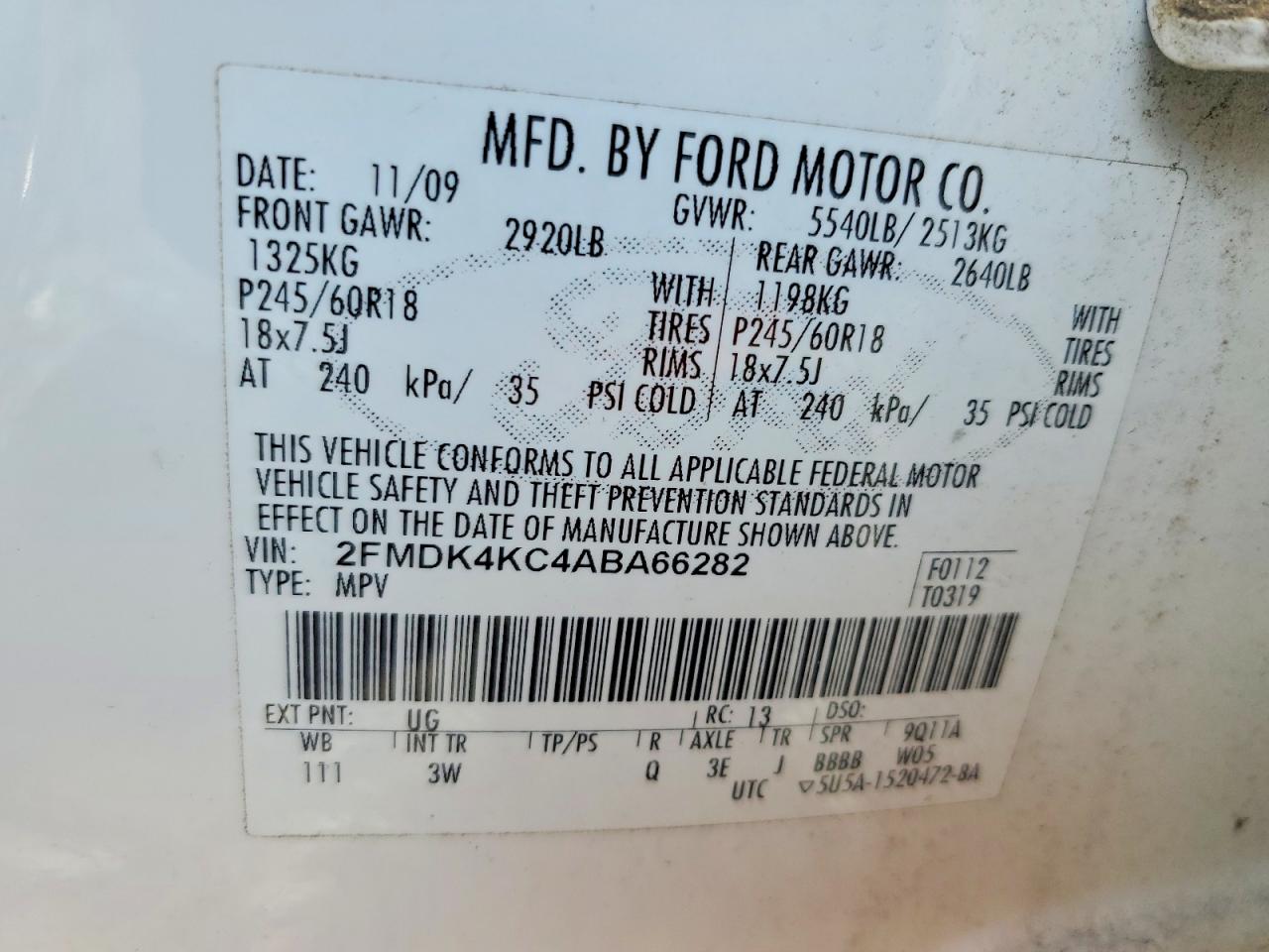 2010 FORD EDGE LIMITED photo 13