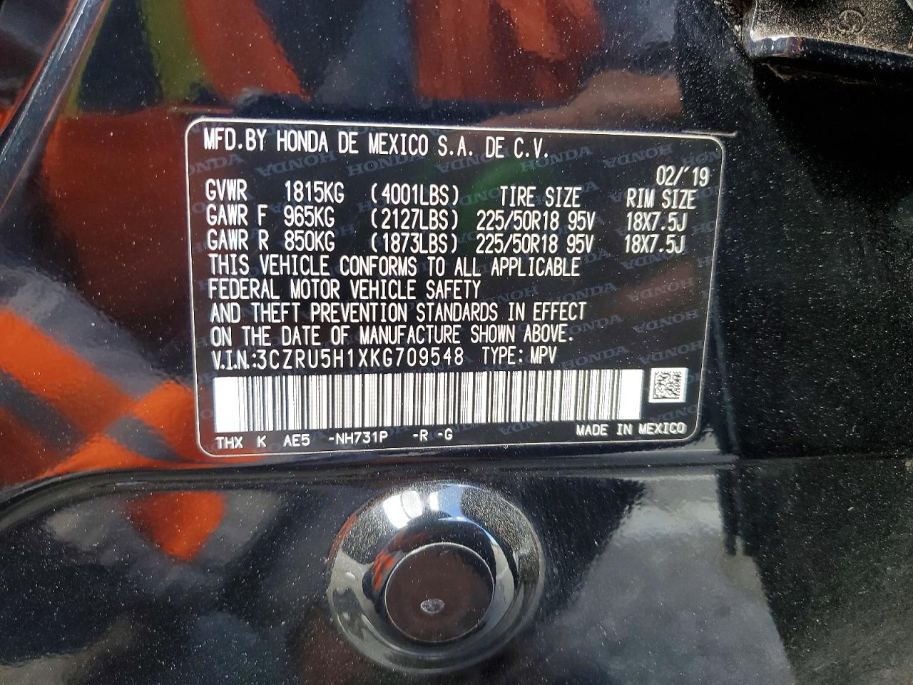 2019 HONDA HR-V SPORT photo 12