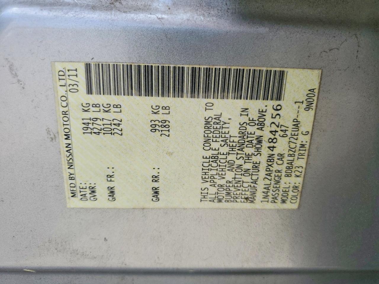 2011 NISSAN ALTIMA 2.5 photo 34