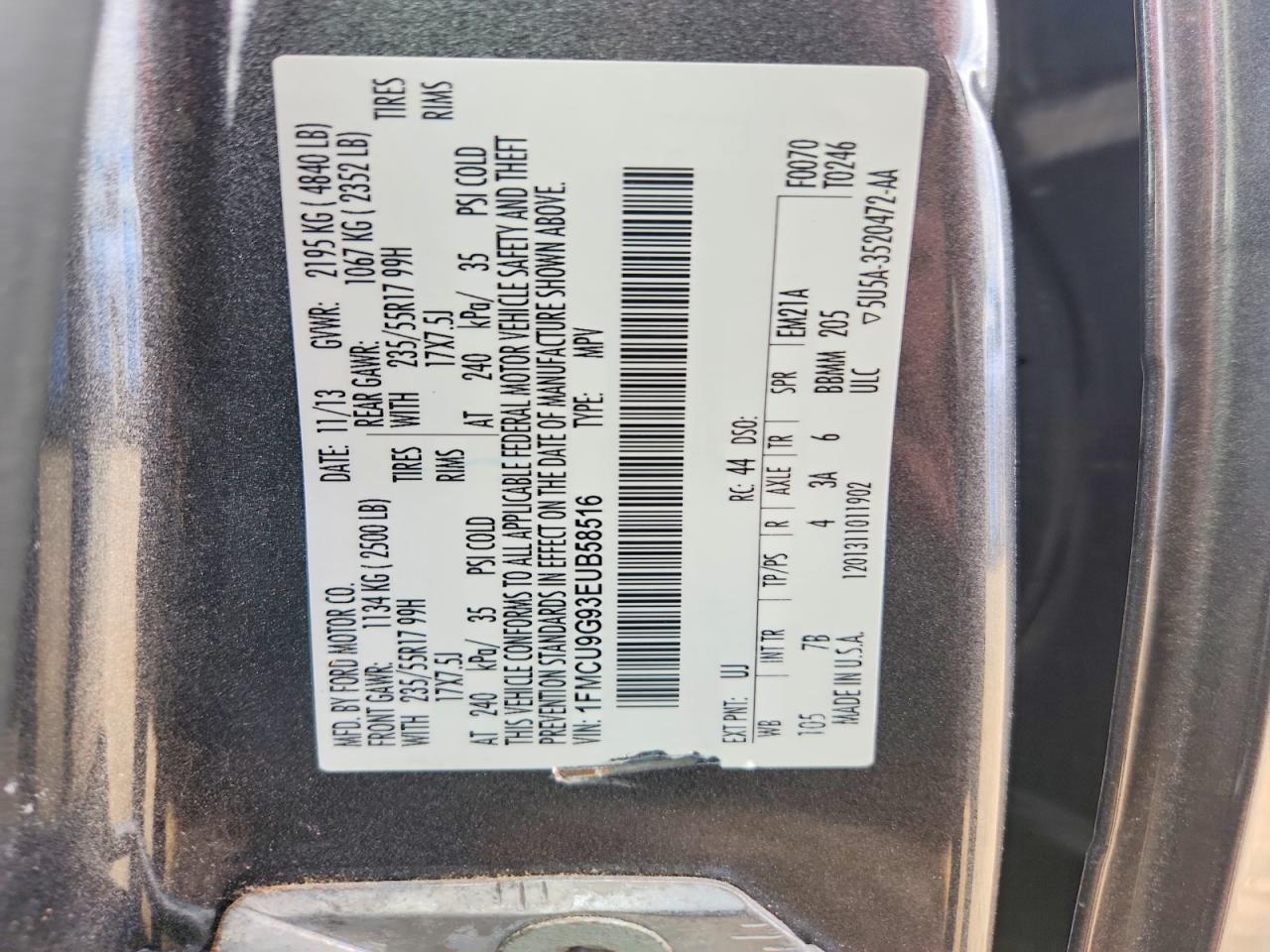 2014 FORD ESCAPE SE photo 37