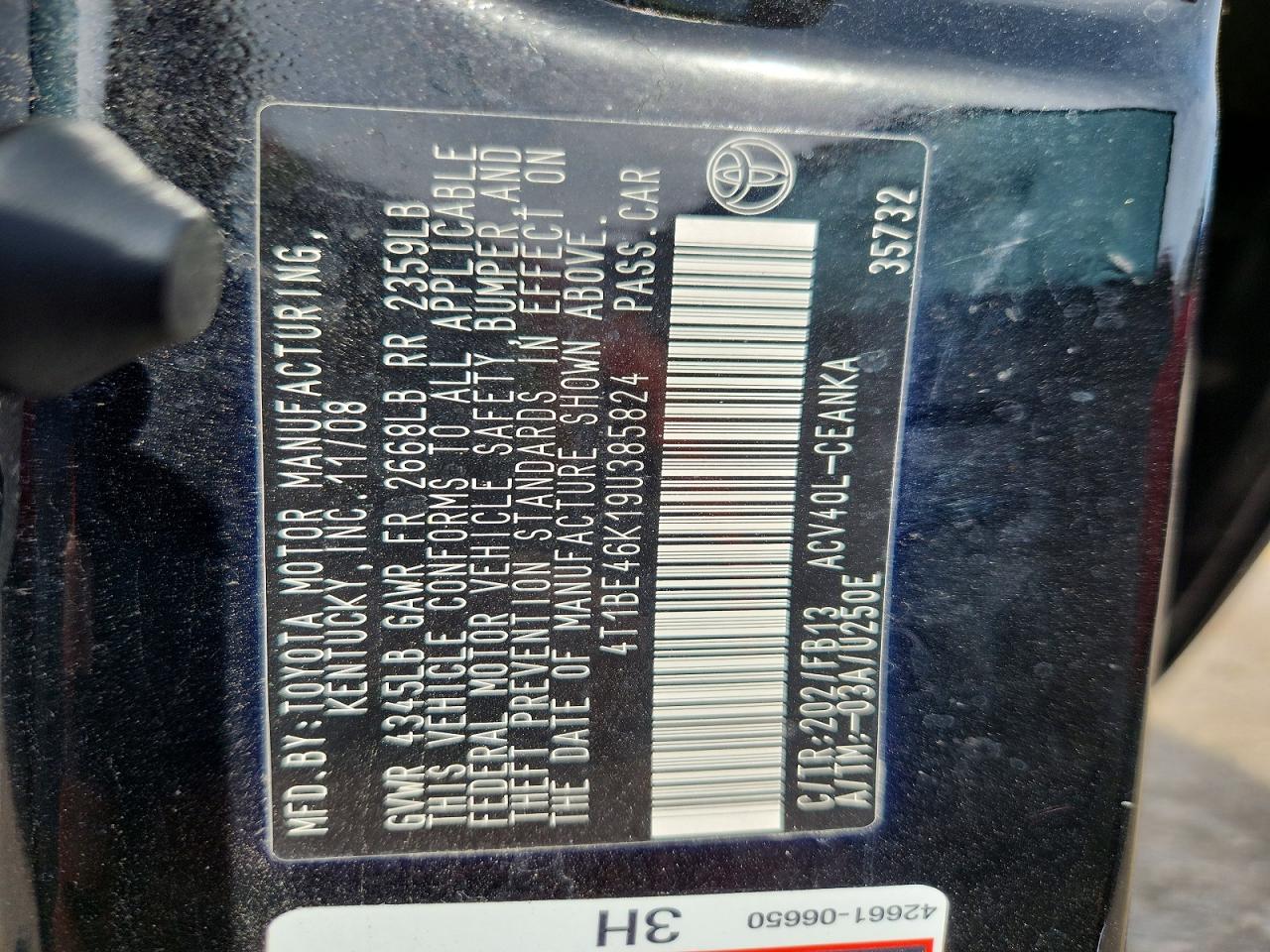 2009 TOYOTA CAMRY LE photo 34