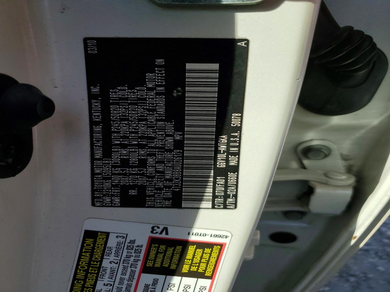 2010 TOYOTA VENZA FWD V6 photo 40