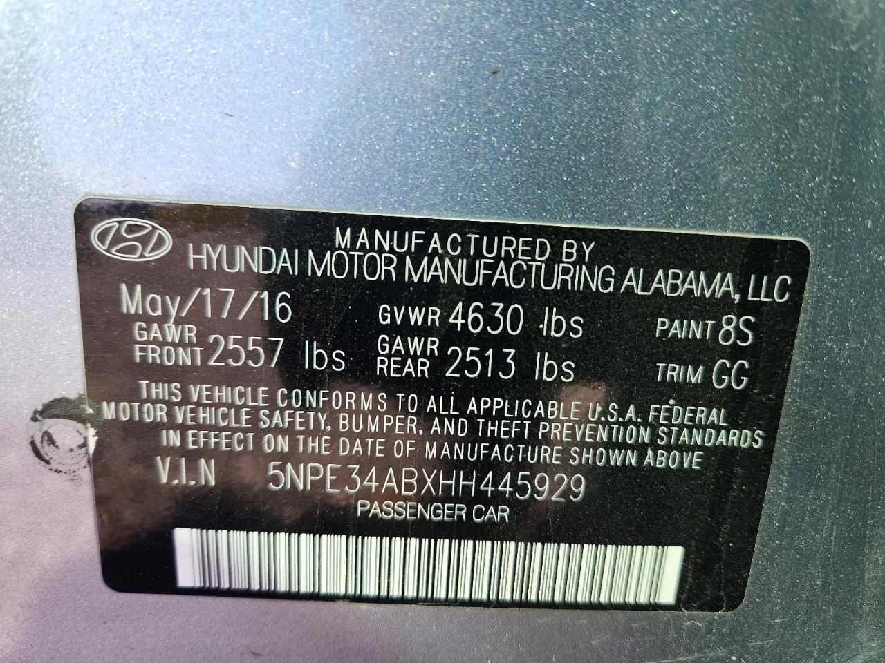 2017 HYUNDAI SONATA SPORT 2.0T photo 25